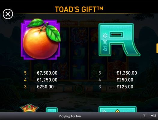 Toad's Gift :: Paytable - Medium Value Symbols