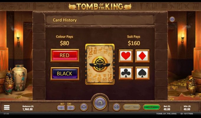 Tomb of the King :: Gamble Feature Game Board