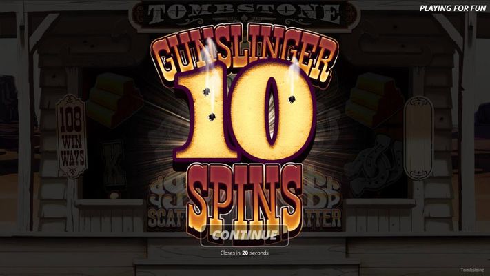 10 free spins awarded