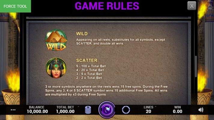 Torch of Fire :: Wild and Scatter Rules