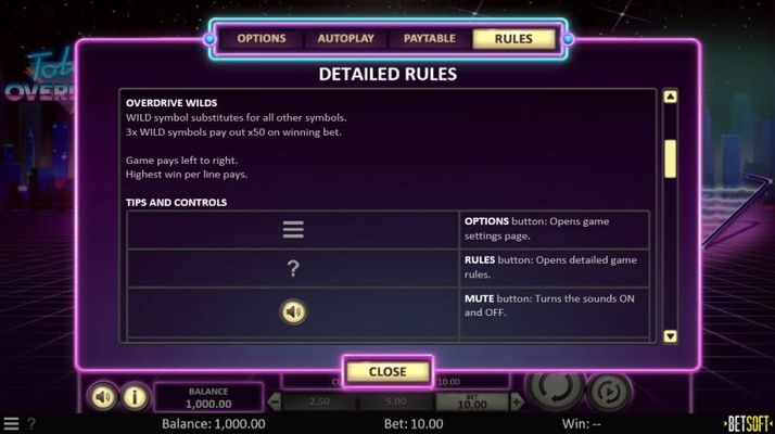 Total Overdrive :: Feature Rules