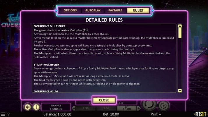 Total Overdrive :: General Game Rules