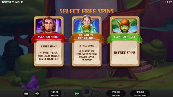 Select Free Spins Option