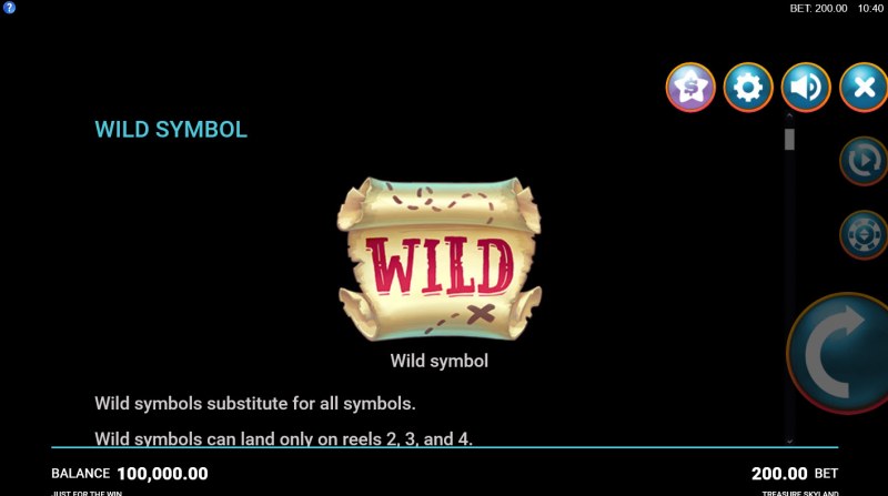 Treasure Skyland :: Wild Symbols Rules