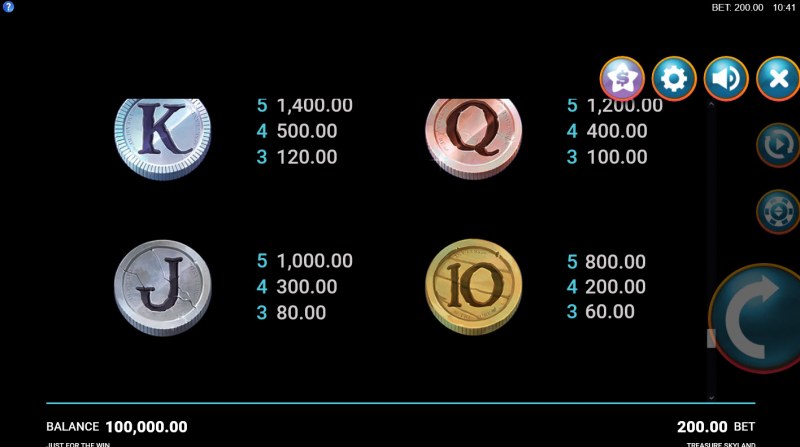 Paytable - Low Value Symbols