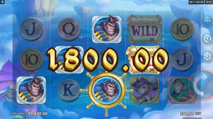 Treasure Skyland :: Feature leads to a 4 of a kind and a big win