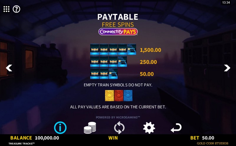 Treasure Tracks :: Paytable