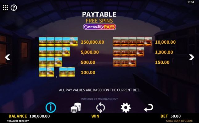 Treasure Tracks :: Paytable