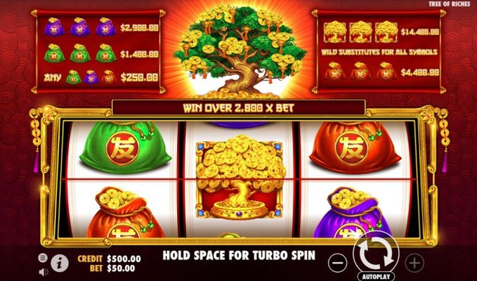 Play slots at Slots Village: Slots Village featuring the Video Slots Tree of Riches with a maximum payout of $14,000
