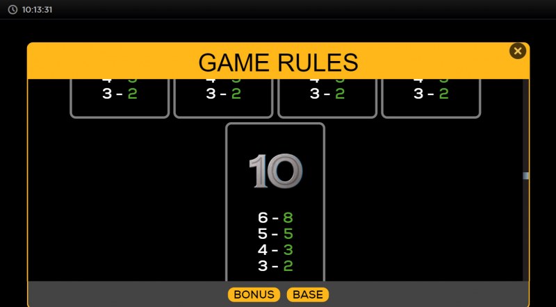 Paytable - Low Value Symbols