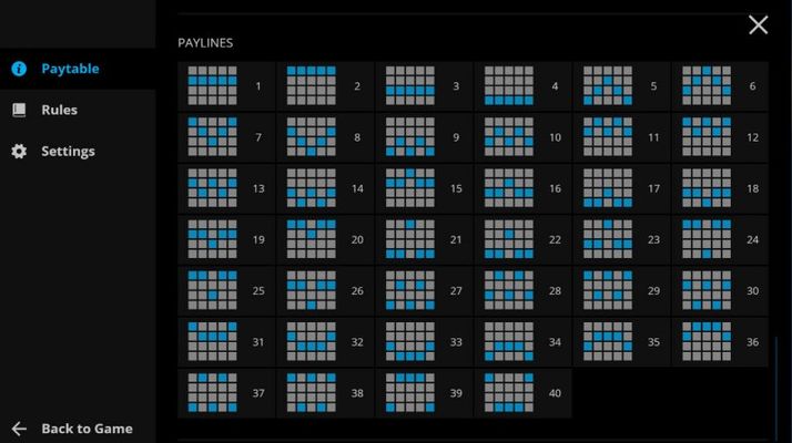 Paylines 1-40