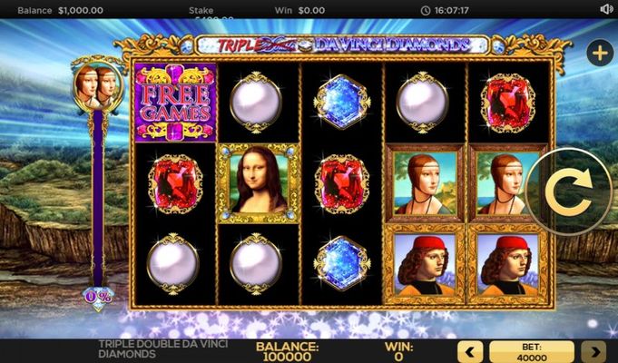 Triple Double Da Vinci Diamonds :: Main Game Board