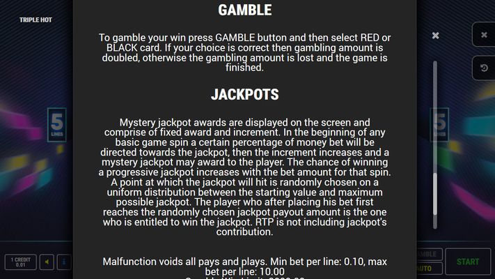 Triple Hot :: Jackpot Rules