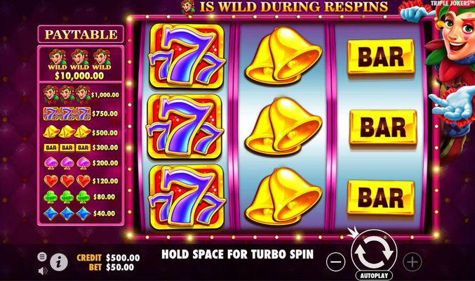 Play slots at Casitsu Casino: Casitsu Casino featuring the Video Slots Triple Jokers with a maximum payout of $50,000