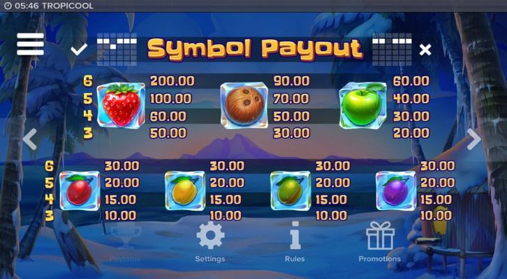 Paytable - Low Value Symbols