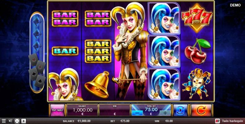 Play slots at King Tiger: King Tiger featuring the Video Slots Twin Harlequin with a maximum payout of $15,000
