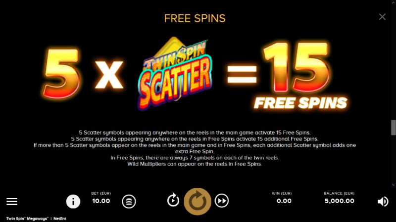 Twin Spin Megaways :: Free Spins Rules