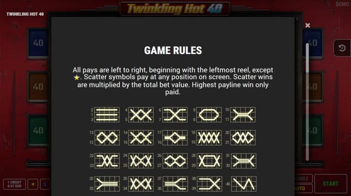 Twinkling Hot 40 :: General Game Rules
