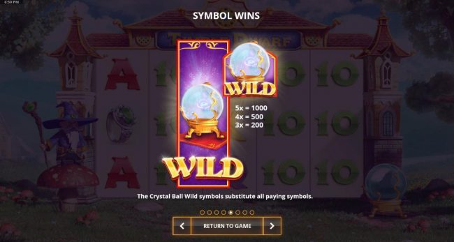 Crystal Ball wild symbol paytable