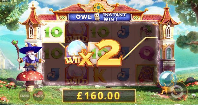 x2 multiplier increasing the payout to 160.00.