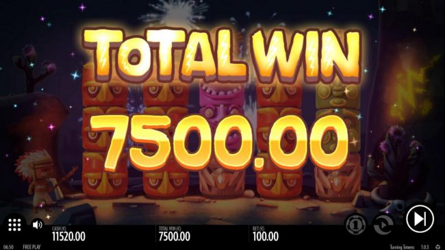 The Free Spins feature pays out a total of 7,500.00
