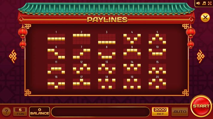 Paylines 1-20