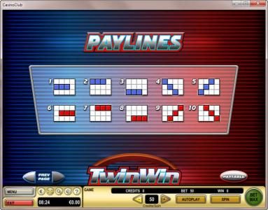 Payline Diagrams 1-10