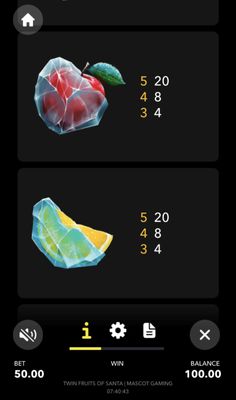 Low Value Symbols Paytable