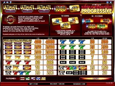 Slot game symbols paytable