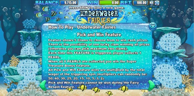 Pick and Win Feature Rules