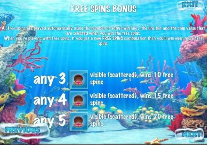 free spins bonus game rules