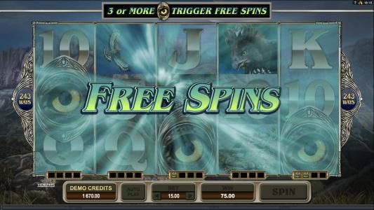 Free spins feature triggered