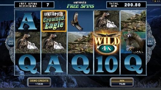 Soaring Wild symbol triggers a 4x payout