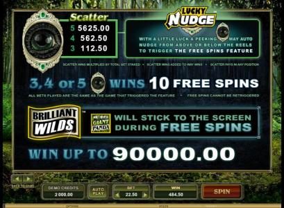 3 or more scatter symbols wins 10 free spins