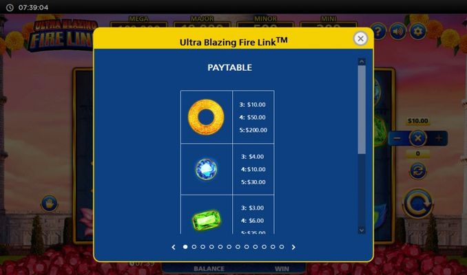 Paytable - High Value Symbols