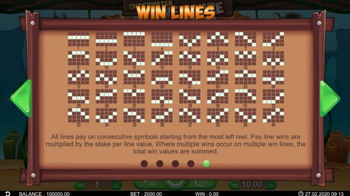 Paylines 1-40