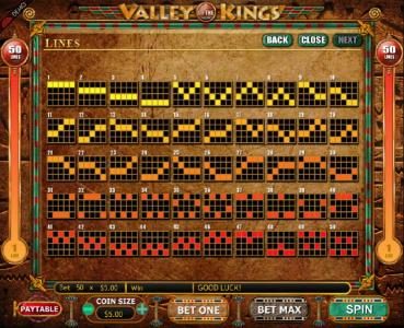 Payline Diagrams 1-50