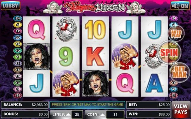 A Three of a Kind triggers a 110.00 jackpot win.