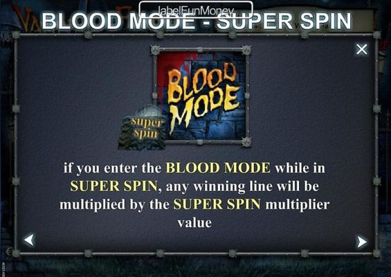 if you enter the Blood Mode while in Super Spin, any winning line will be multiplied by the Super Spin multiplier value.