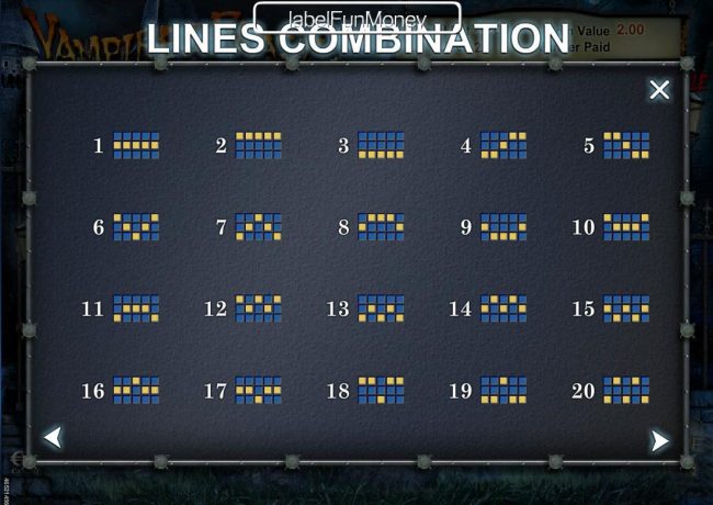 Payline Diagrams 1-20