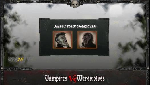 select your character, vampire or werewolfe