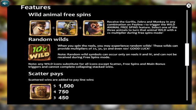 Wild Animal Free Spins, Rando Wilds and Scatter Rules
