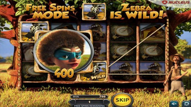 A 400 coin line pay triggered during the free spins feature