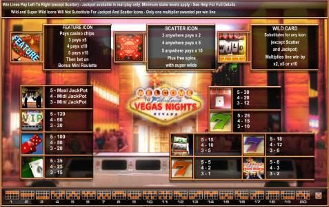 Slot game symbols paytable