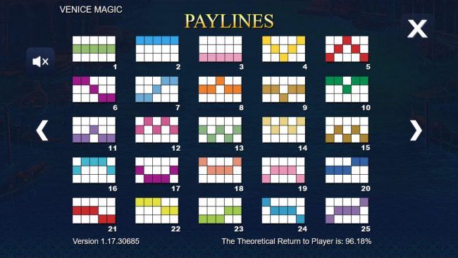 Payline Diagrams 1-25