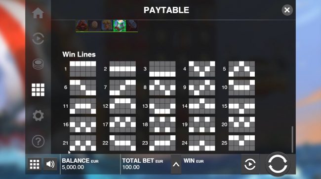 Paylines 1-25