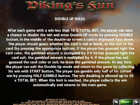 Double Up Gamble Feature Rules