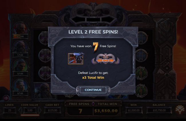 Level 2 Free Spins Activated