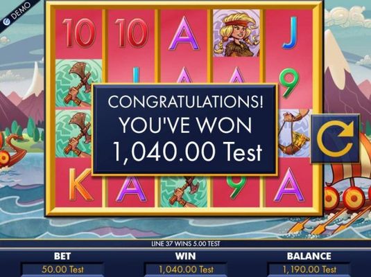 A 1,040.00 paid out for the Free Spins feature.
