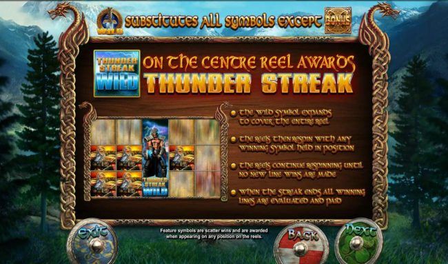 Thunder Streak Game Rules - The wild symbol expands to cover the entire center reel.